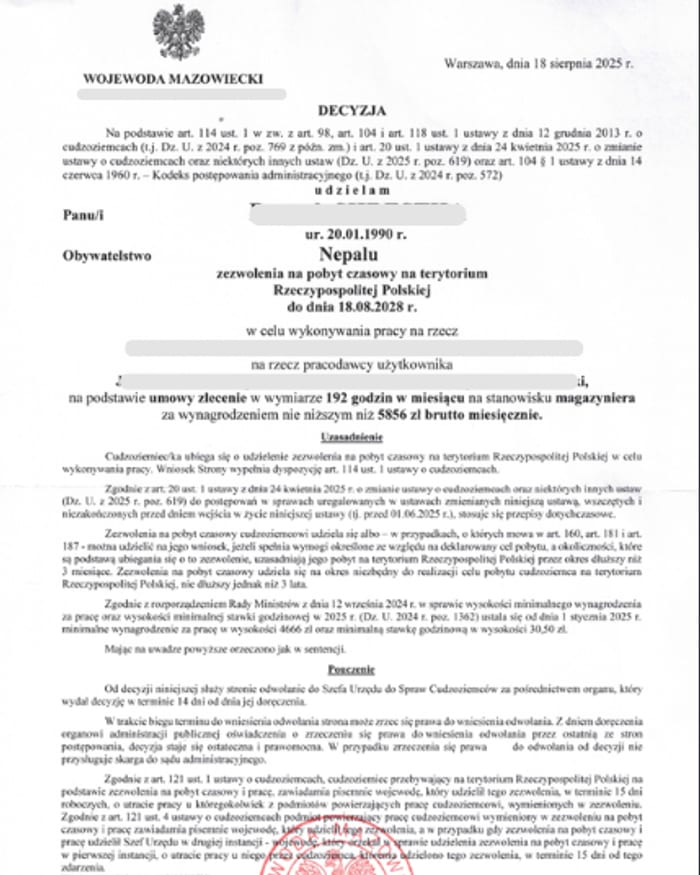 Positive decision issued by the Mazowieckie voivode