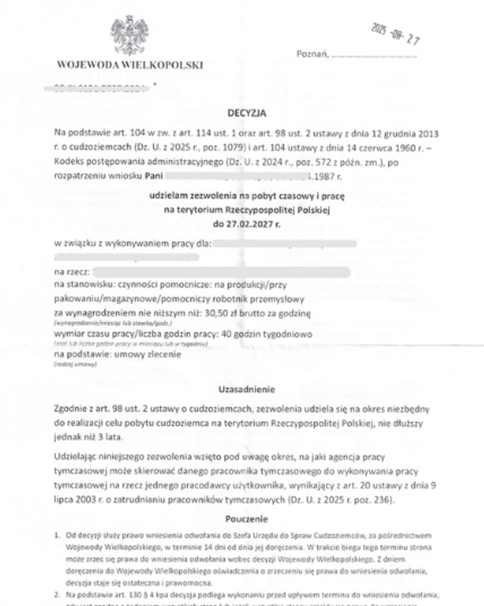 Positive decision issued by the Wielkopolskie voivode