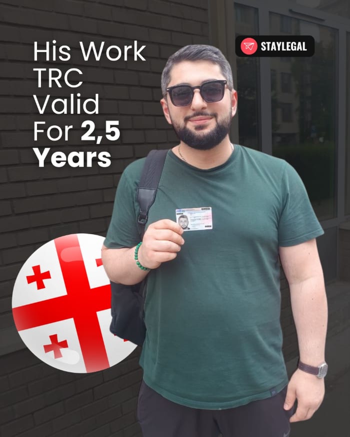 Client from Georgia with a Work residence card, valid 2.5 years